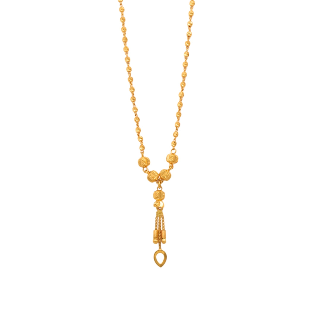 Gold 22KT 20 Inches Pendant Beaded Necklace