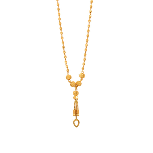 Gold 22KT 20 Inches Pendant Beaded Necklace