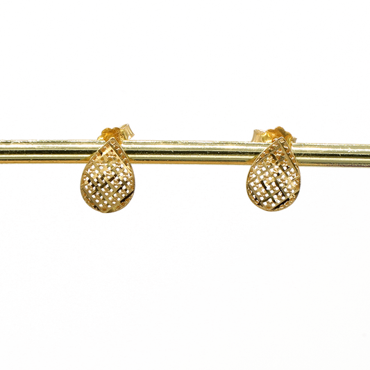 Gold 18KT Oval Stud Earrings
