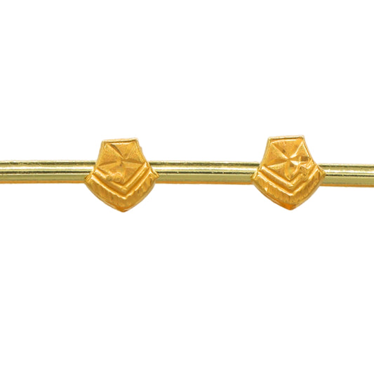 Gold 18KT Star Shield Design Stud Earrings