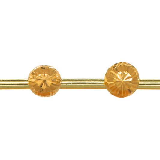 Gold 18KT Polished Disc Cut Stud Earrings