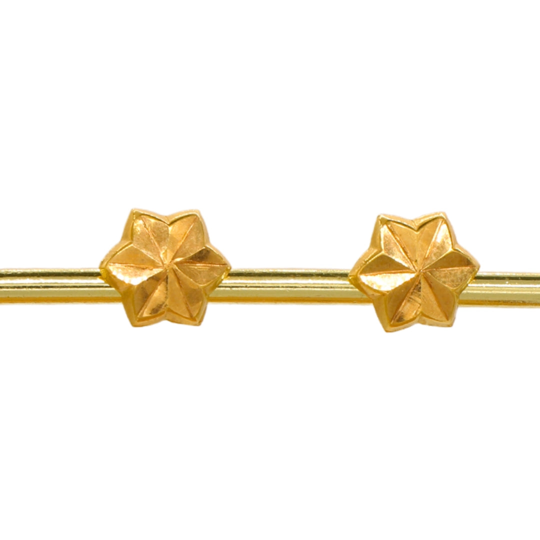 Gold 18KT Star Design Stud Earrings