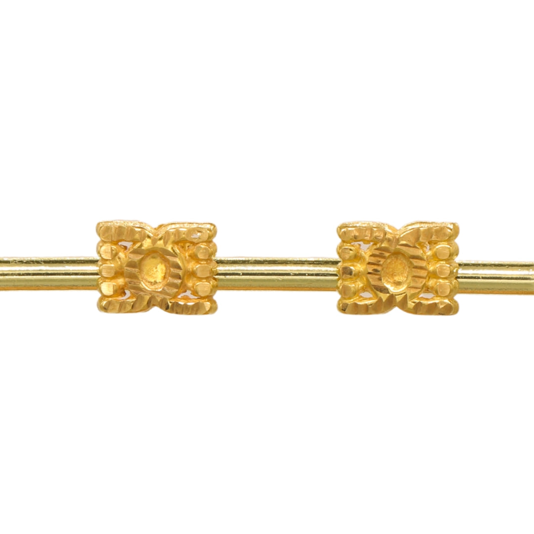 Gold 18KT Royal Rectangular Stud Earrings