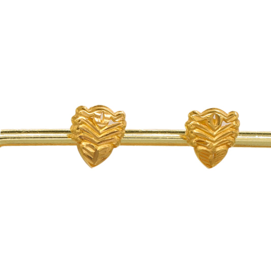 Gold 18KT Heart Pattern Design Earrings