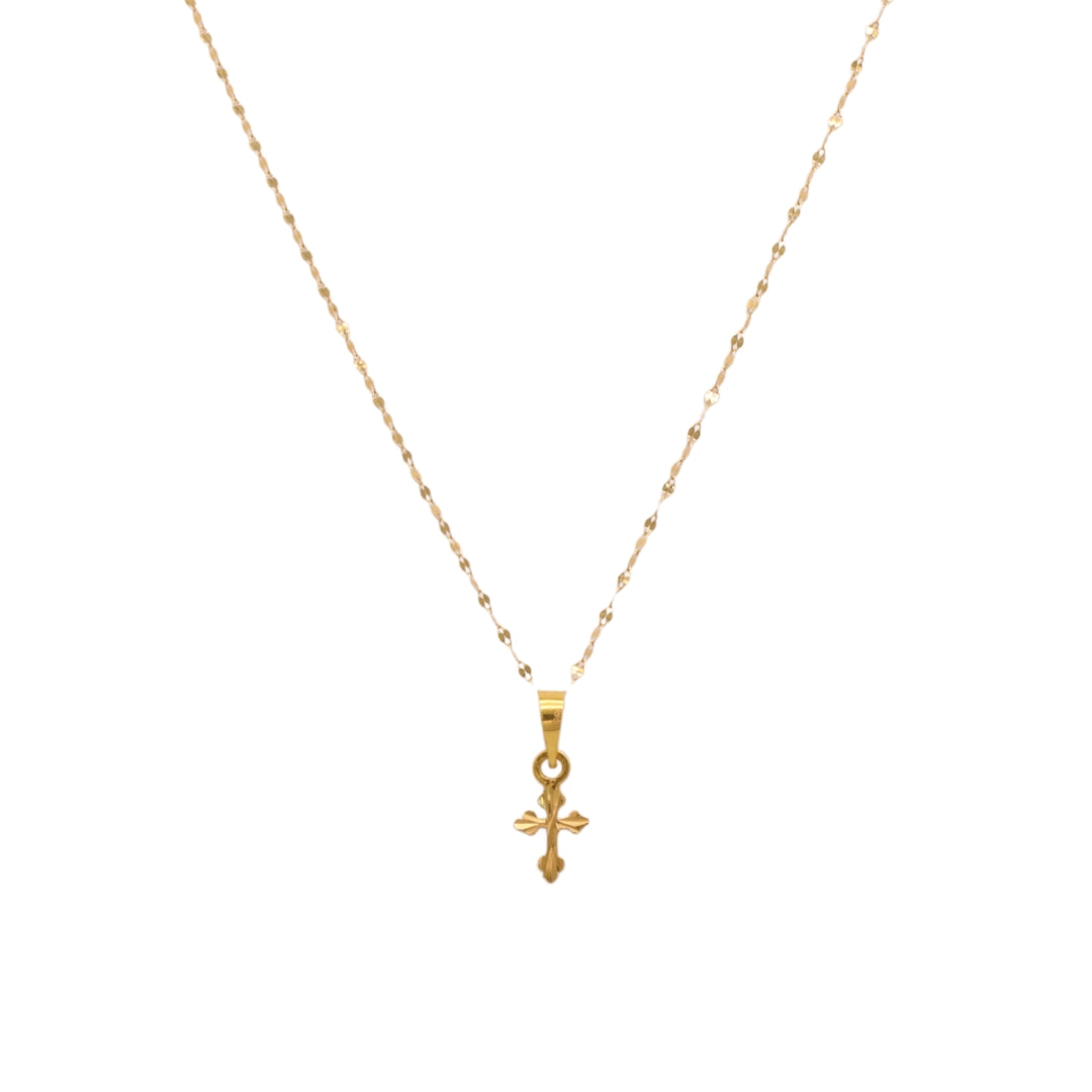 Gold 18KT 16 Inches Cross Pendant Necklace