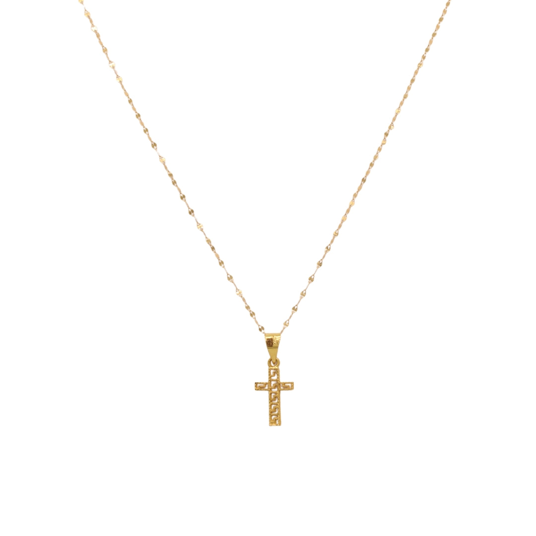 Gold 18KT 16 Inches Minimal Cross Pendant Necklace
