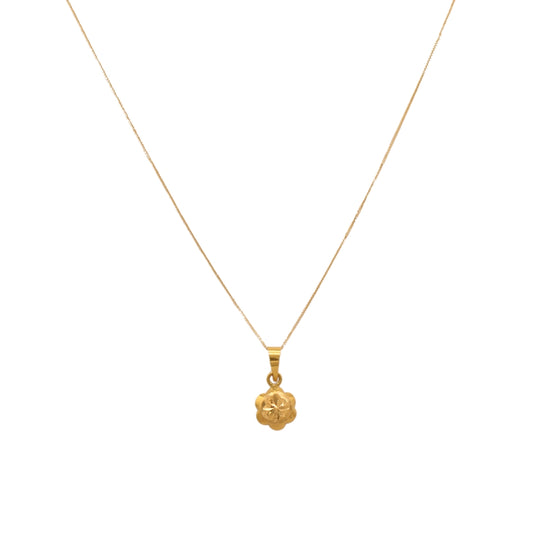 Gold 18KT 18 Inches Floral Pendant Necklace