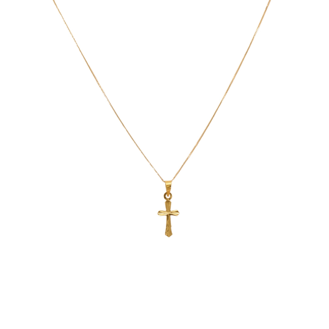Gold 18KT 18 Inches Cross Pendant Necklace