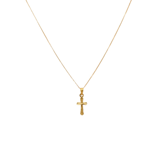 Gold 18KT 18 Inches Cross Pendant Necklace