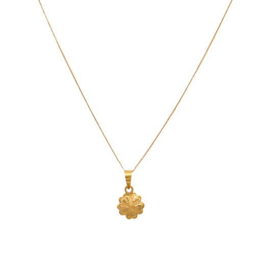Gold 18KT 18 Inches Sunburst Floral Pendant Necklace