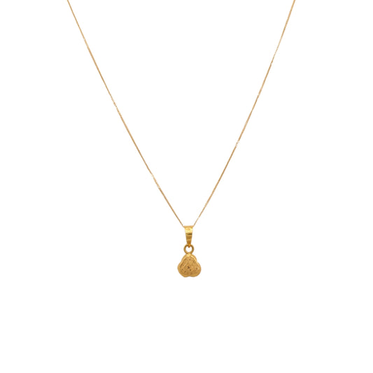 Gold 18KT 18 Inches Engraved Heart Pendant Necklace