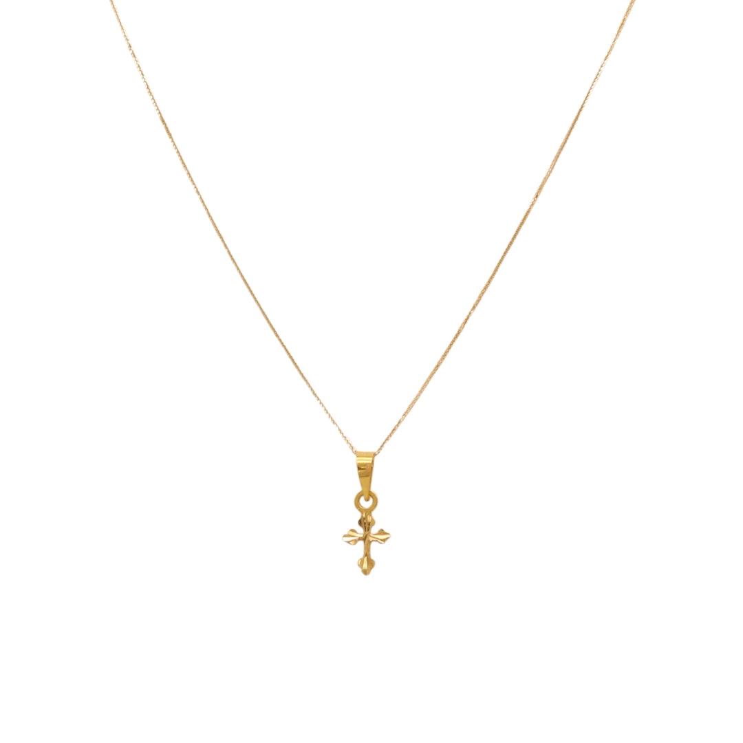 Gold 18KT 18 Inches Cross Pendant Necklace