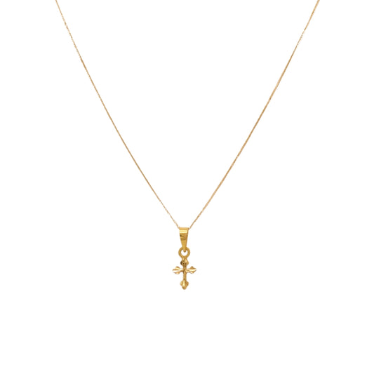 Gold 18KT 18 Inches Cross Pendant Necklace