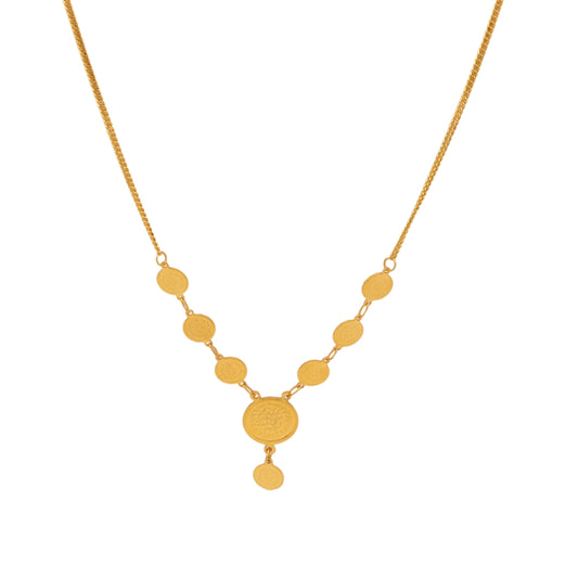 Gold 21KT 20 Inches Coin Design Necklace