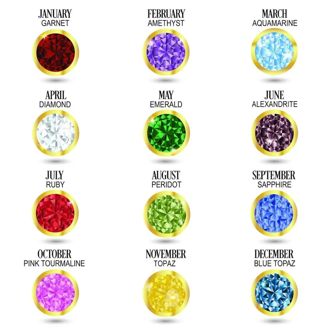 Gold & Silver Personalized Initial Letter Ring with Birthstone