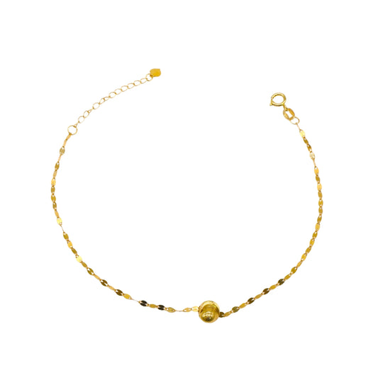 Gold 18KT 8 Inches Ball Bracelet