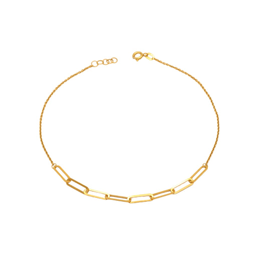 Gold 18KT 9.5 Inches Chain Design Anklet