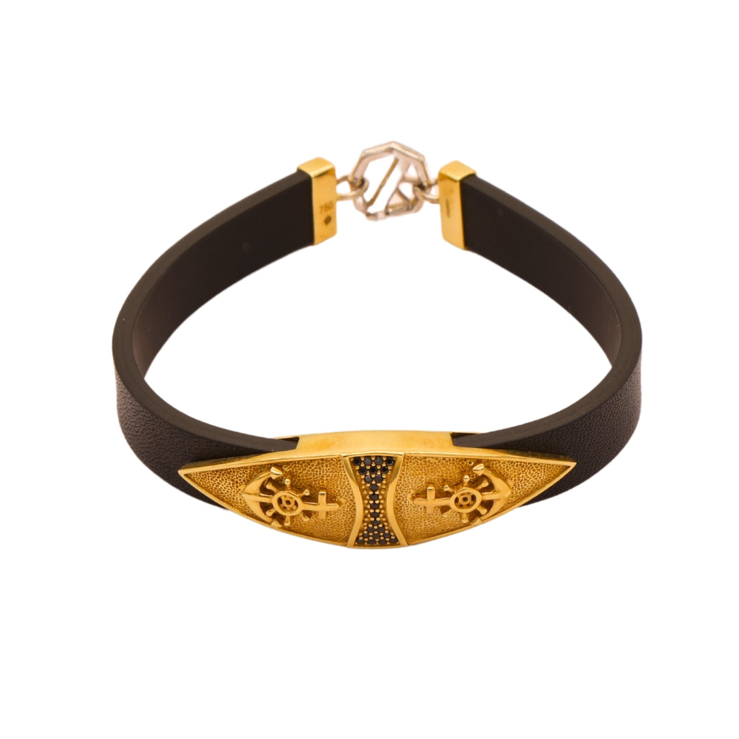 Gold 18KT Men's Designer Anchor Bracelet