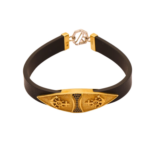 Gold 18KT Men's Designer Anchor Bracelet