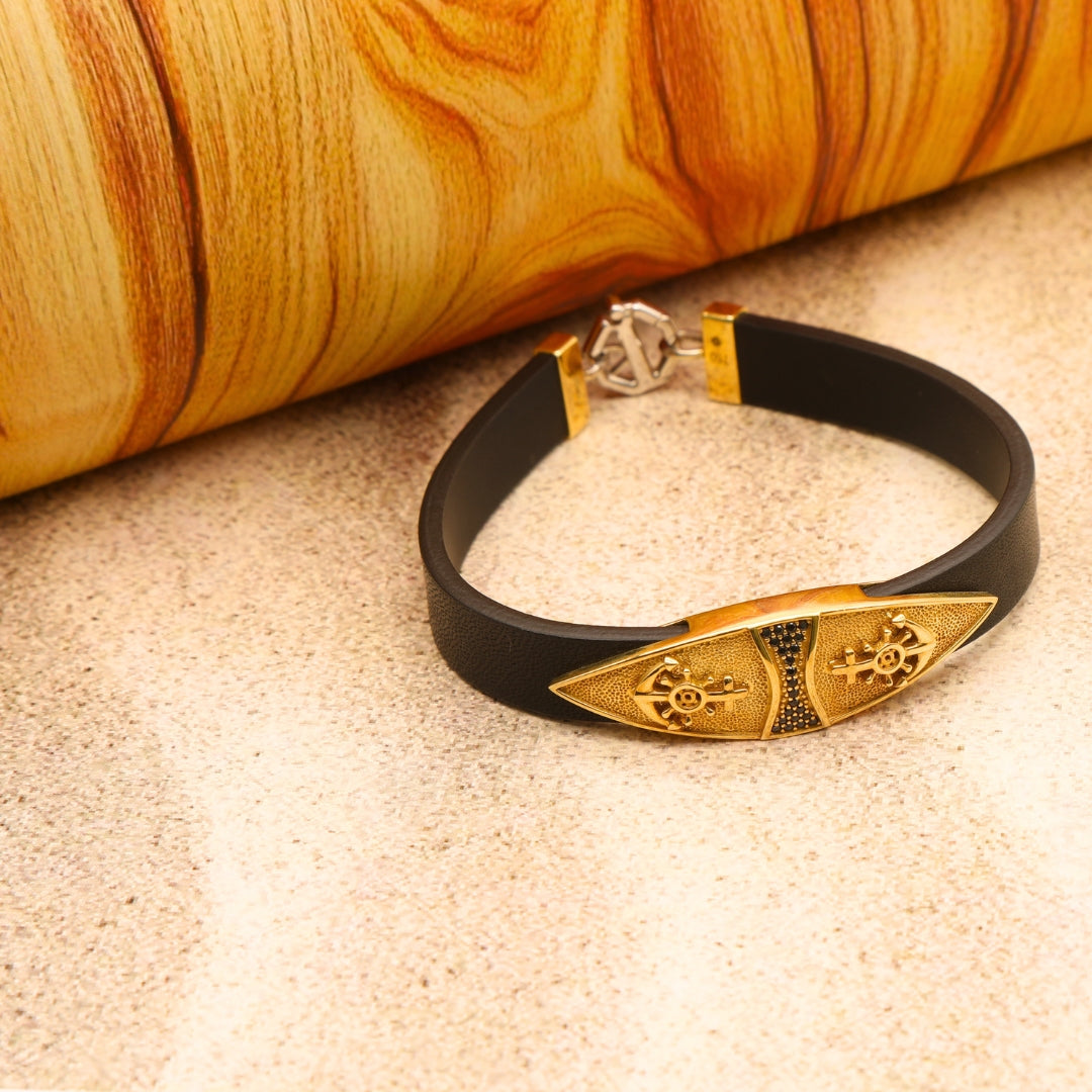 Gold 18KT Men's Designer Anchor Bracelet