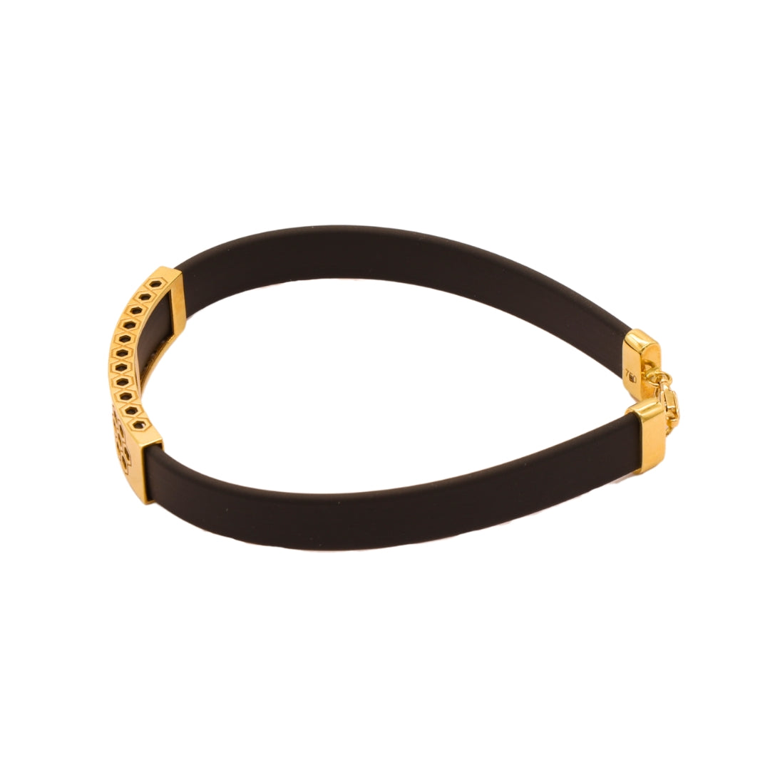 Gold 18KT Men's Honeycomb Design Bracelet