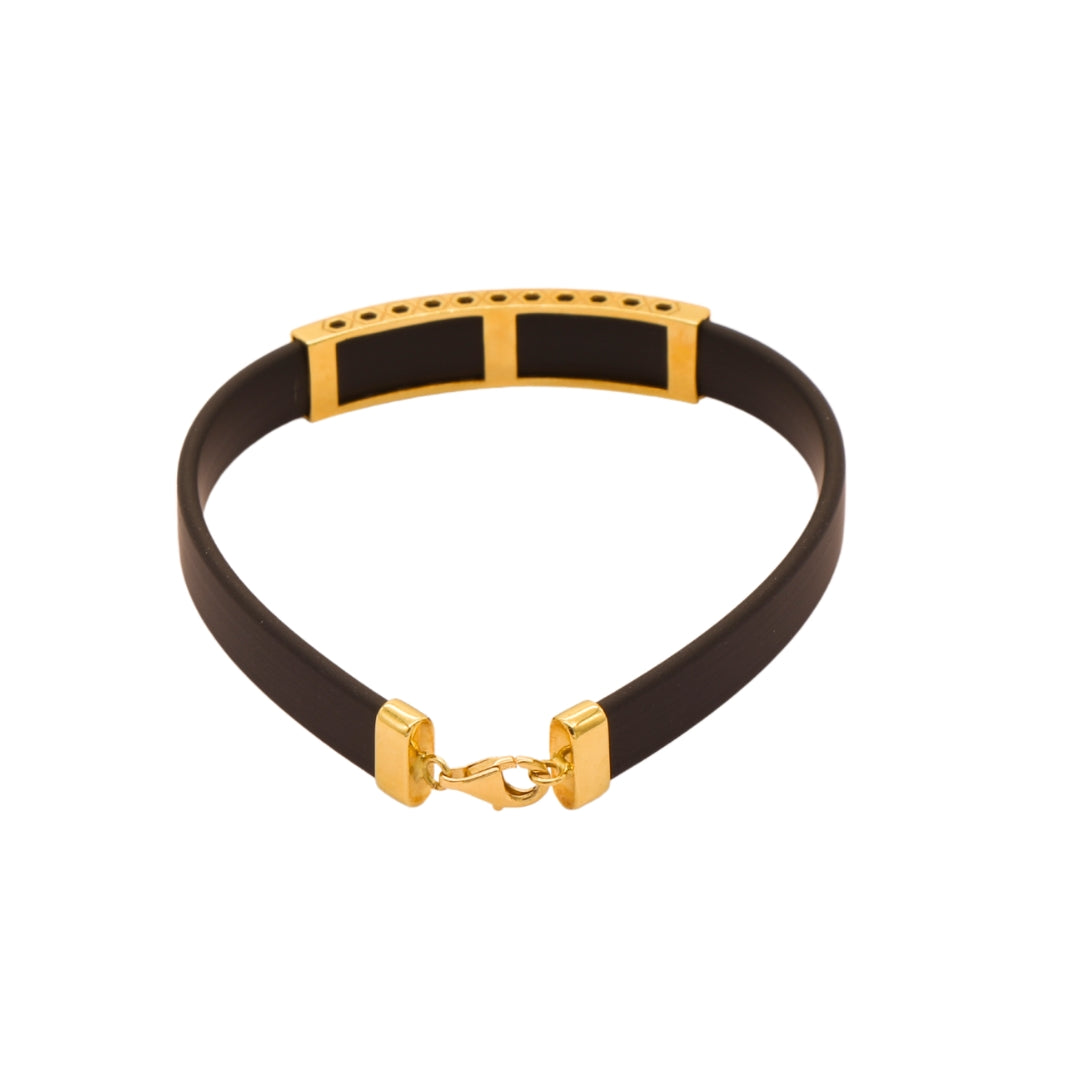 Gold 18KT Men's Honeycomb Design Bracelet