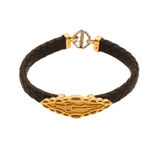 Gold 18KT Men's Sword Design Bracelet