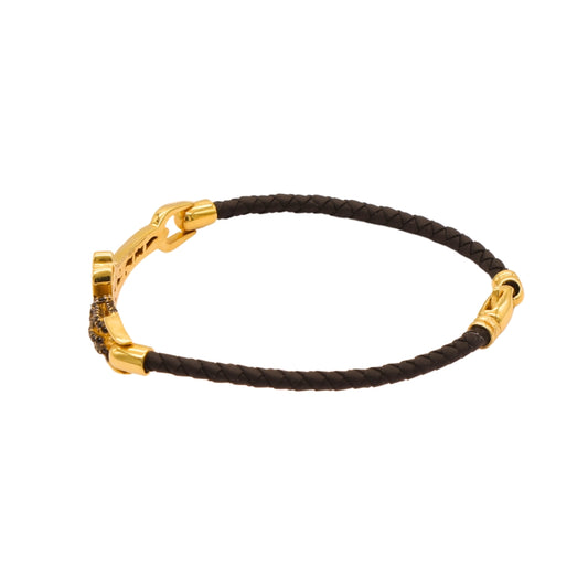 Gold 18KT Men's Sword Hilt Design Bracelet
