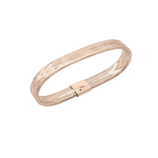 Gold 18KT Flexible Elastic Sleek Mesh Bracelet