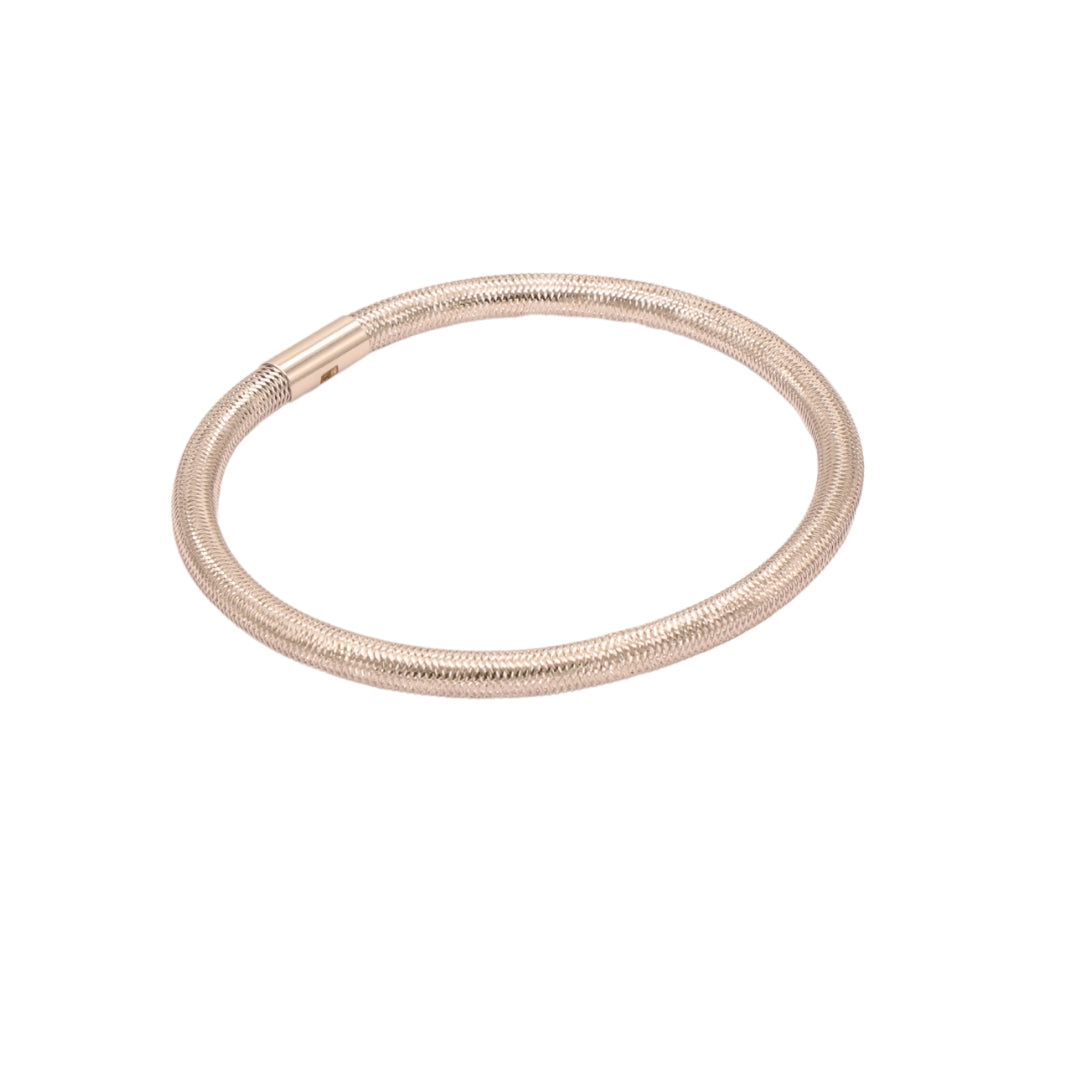 Gold 18KT Flexible Elastic Round Mesh Bracelet