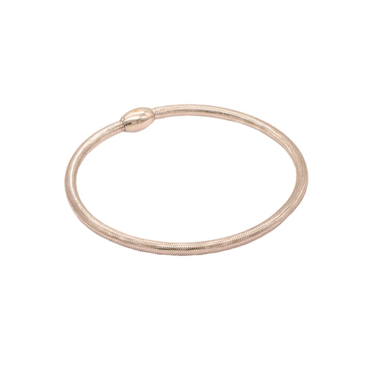 Gold 18KT Flexible Elastic Smooth Clasp Mesh Bracelet
