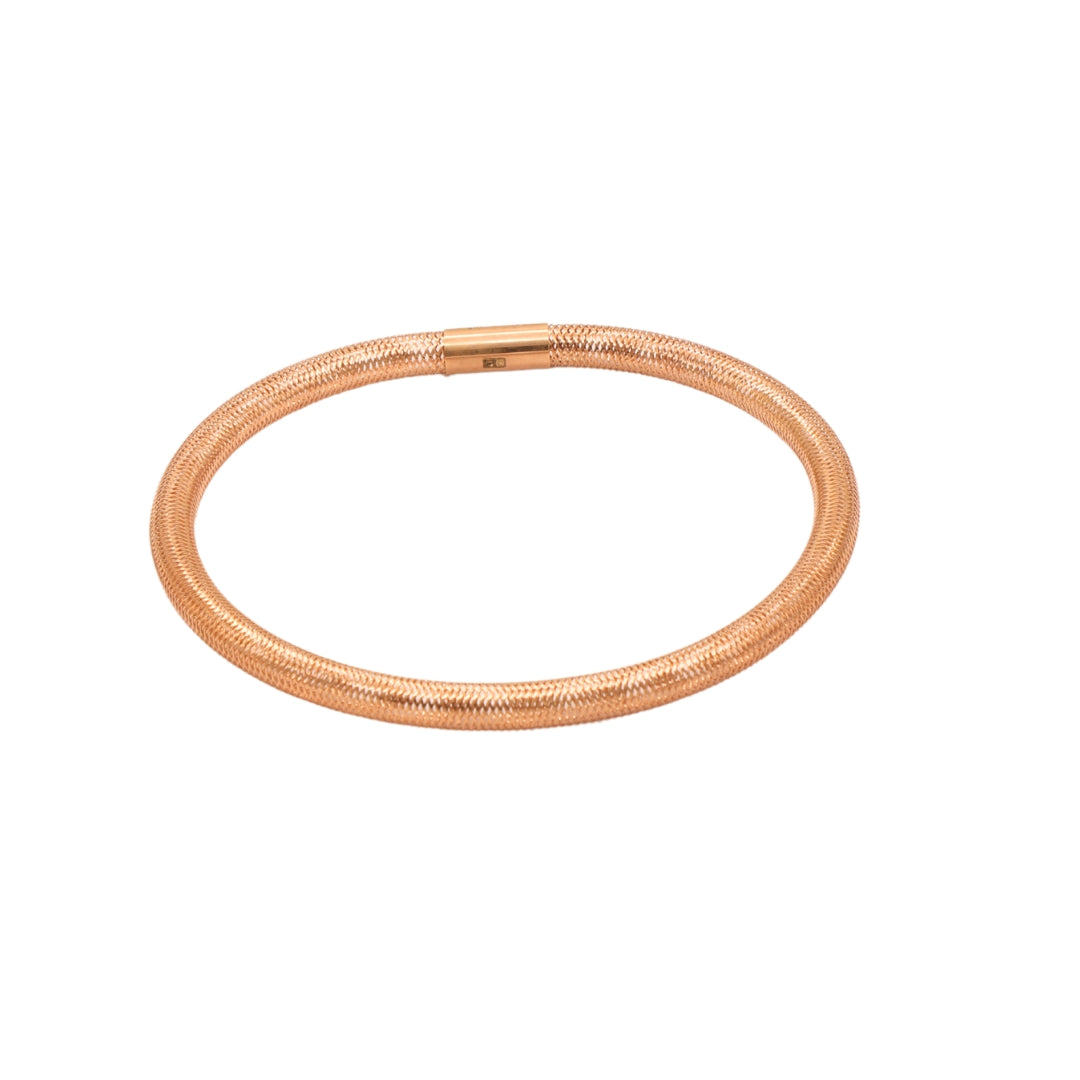 Gold 18KT Flexible Elastic Rose Mesh Bracelet