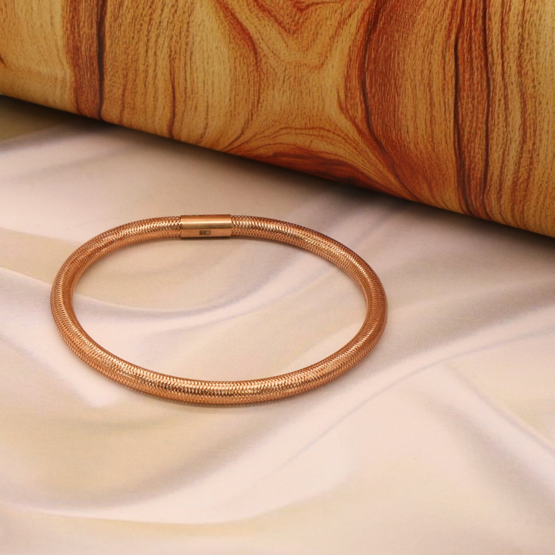 Gold 18KT Flexible Elastic Rose Mesh Bracelet