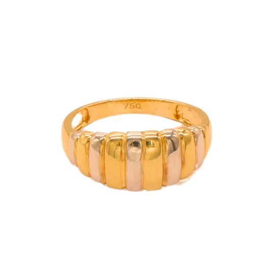 Gold 18KT Dual Tone Patterned Ring