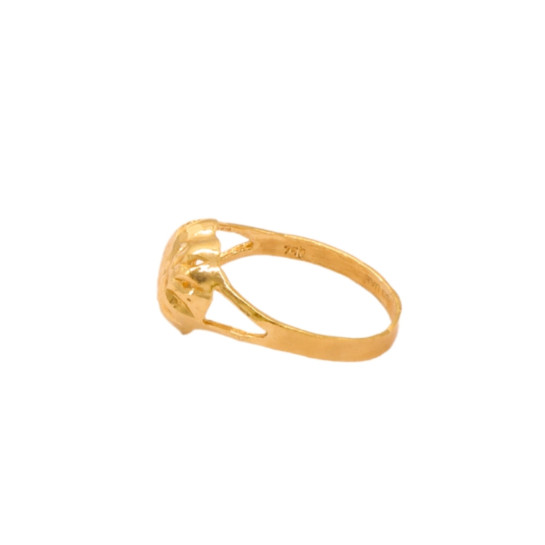 Gold 18KT Carved Heart Ring
