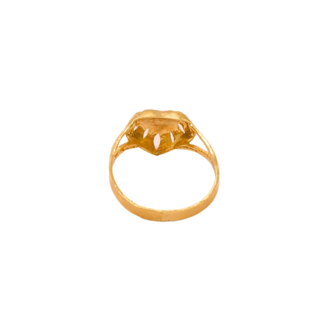 Gold 18KT Carved Heart Ring