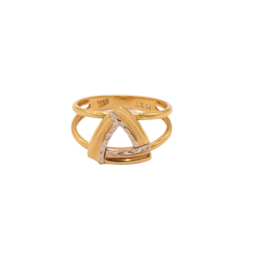 Gold 18KT Geometric Triangle Ring