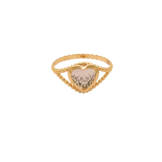 Gold 18KT Dual-Tone Heart Ring
