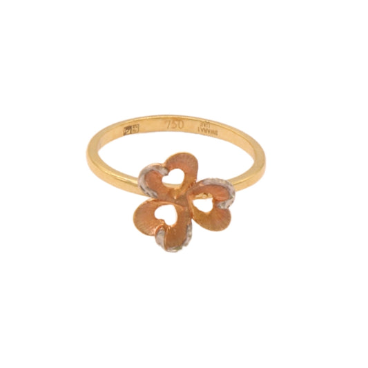 Gold 18KT Four-Heart Petal Ring