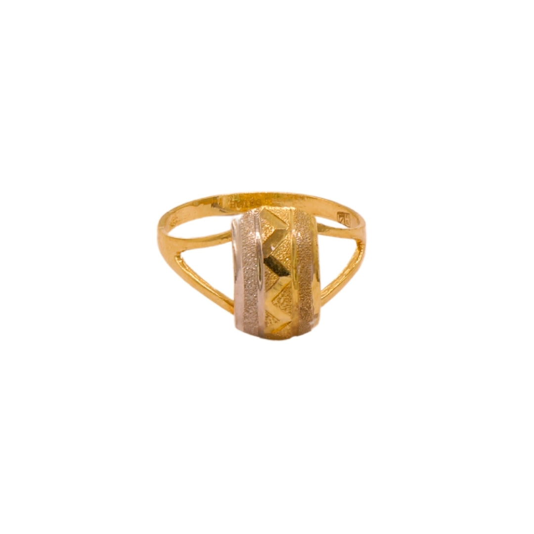 Gold 18KT Tri-Panel Geometric Ring