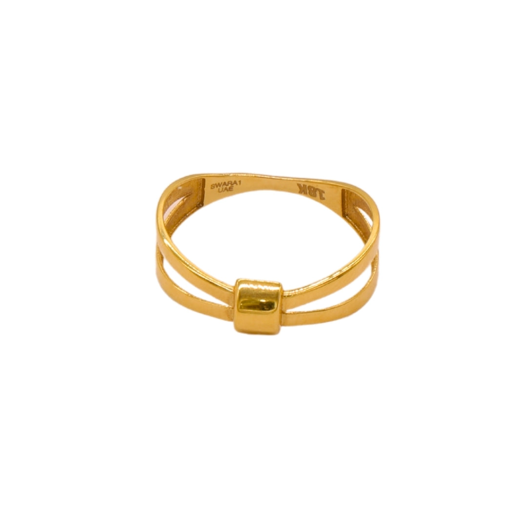 Gold 18KT Minimalist Barrel Ring