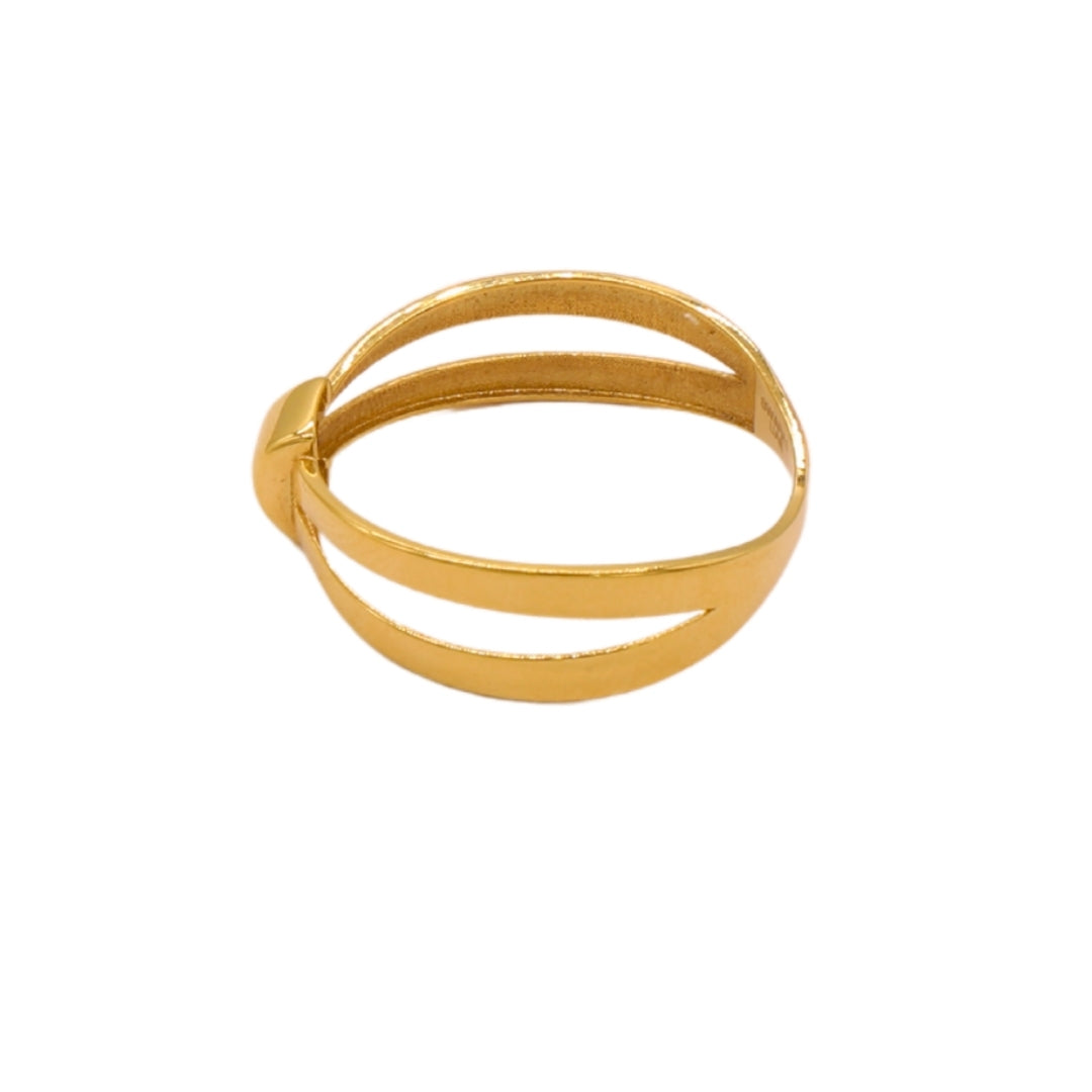 Gold 18KT Minimalist Barrel Ring
