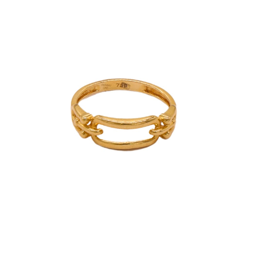 Gold 18KT Dual-Bar Link Ring