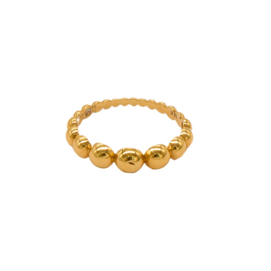 Gold 18KT Beaded Band Ring