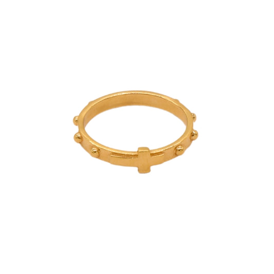 Gold 18KT Studded Pattern Ring