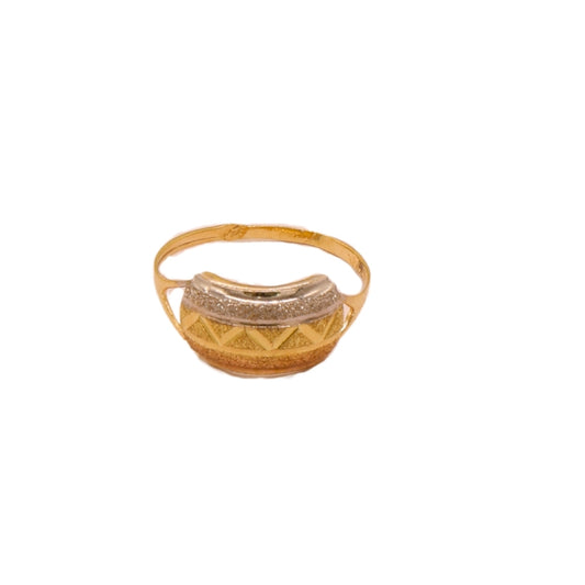 Gold 18KT Dual-Tone Textured Ring