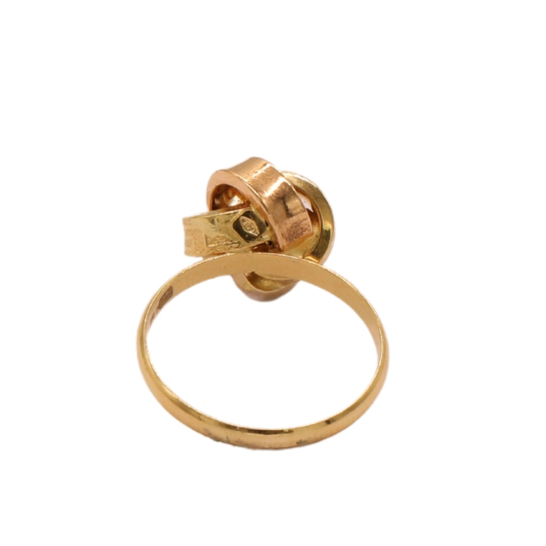 Gold 18KT Interlinked Triple-Tone Ring
