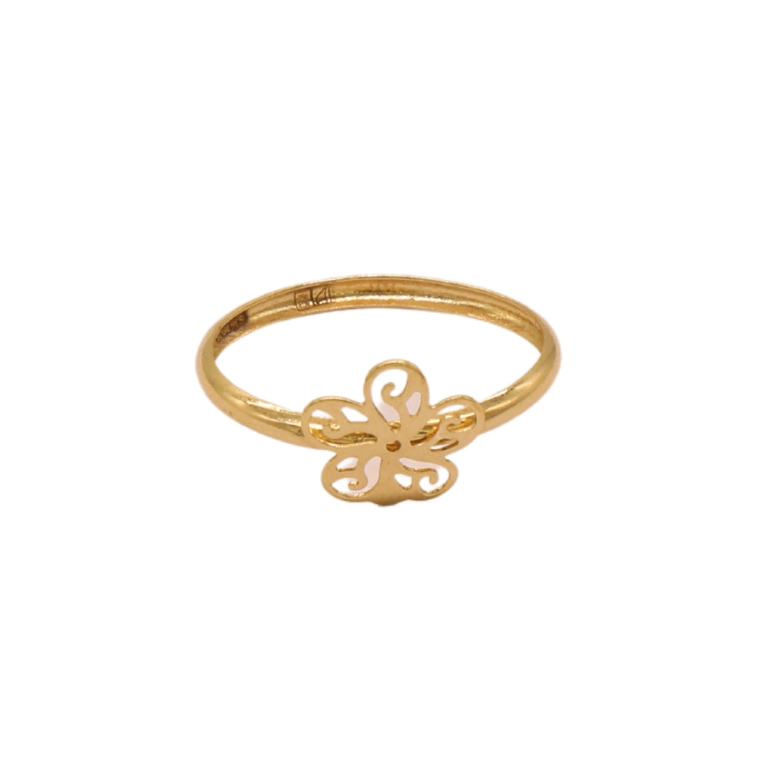 Gold 18KT Hollow Floral Ring