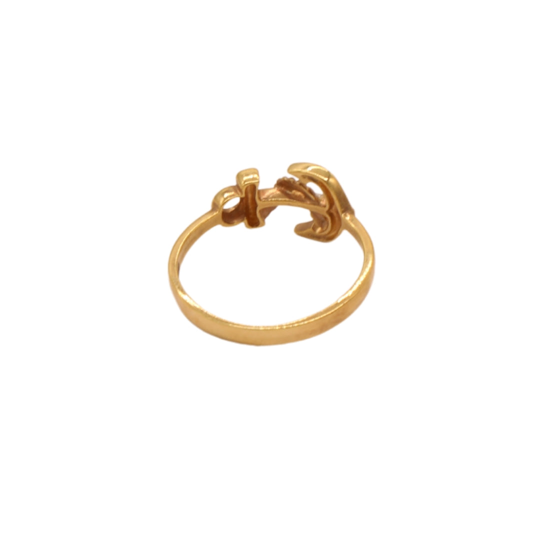 Gold 18KT Nautical Anchor Ring