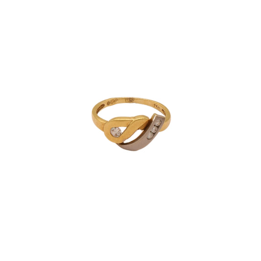 Gold 18KT Dual-Tone Diamond Accent Ring